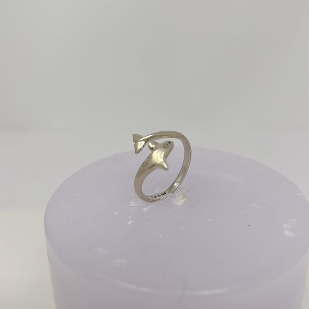925 Dolphin/ Porpoise Wrap Around Sterling Silver Women's Ring Size 7.5